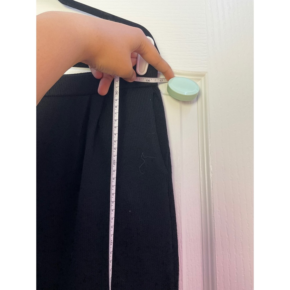 St John Basics Marie Gray Black Santana Knit Wide Leg Pleated Pants Womens 16 - Picture 5 of 8